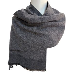 MA.AL.BI. Italy Grey Virgin Wool & Silk Herringbone Scarf 🇮🇹 Luxury Wrap